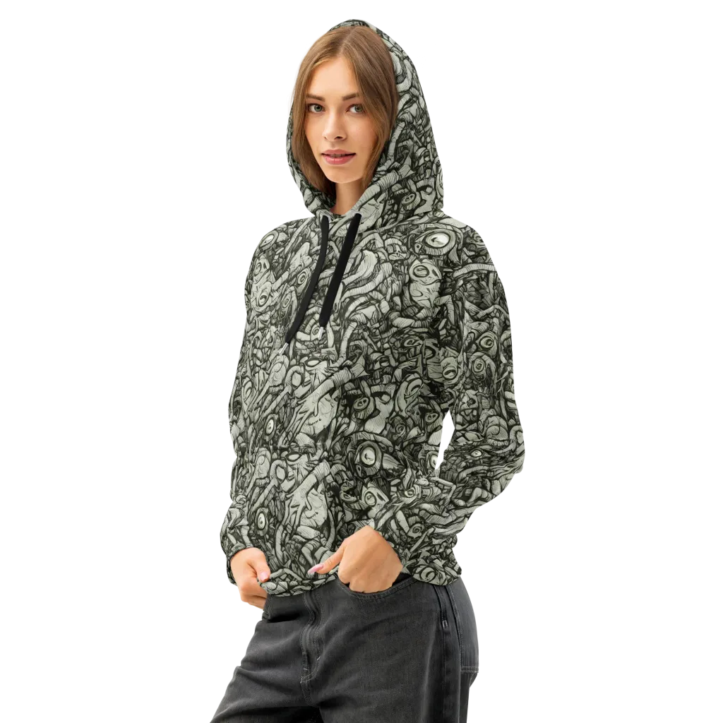 Inkwood Labyrinth on Cotton Hoodie — Left Front