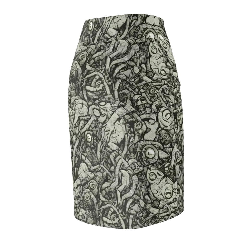 Inkwood Labyrinth on Pencil Skirt — Back Side
