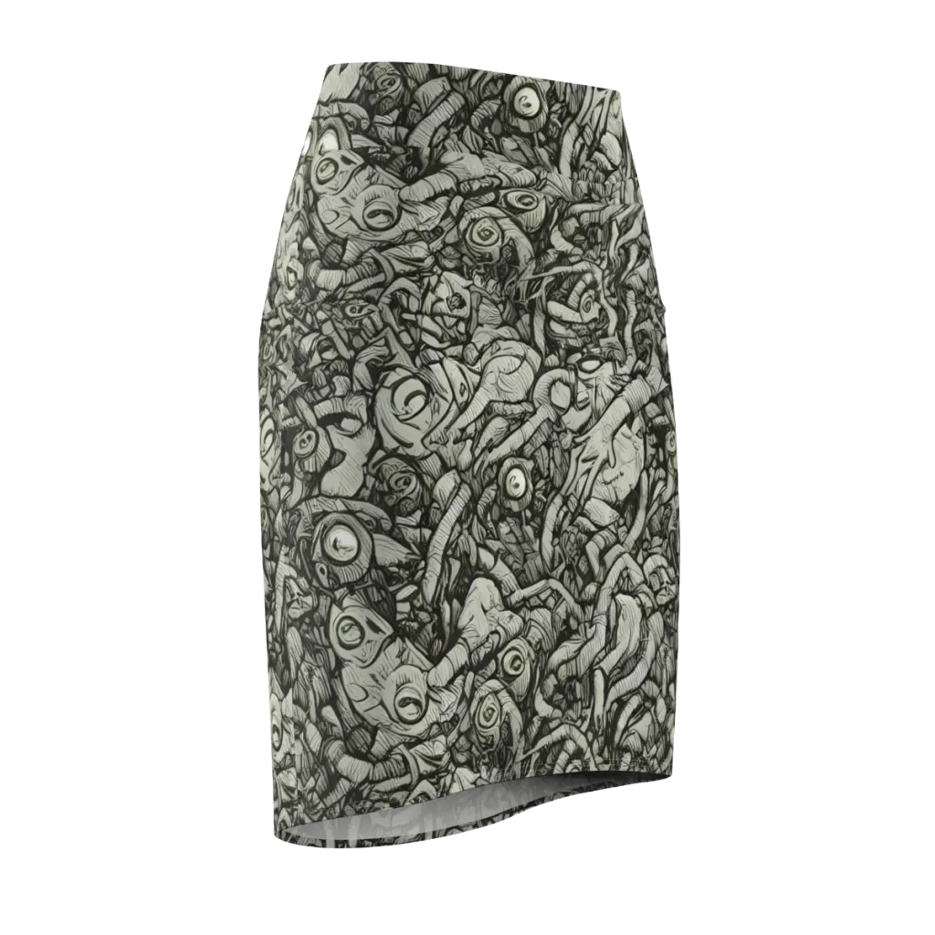 Inkwood Labyrinth on Pencil Skirt — Front Side