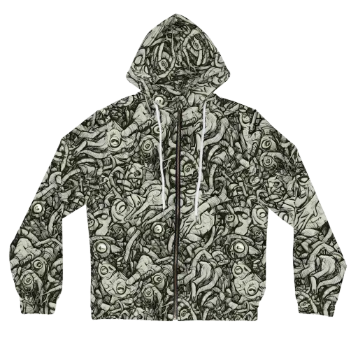 Inkwood Labyrinth on a Women's Full-Zip Hoodie
