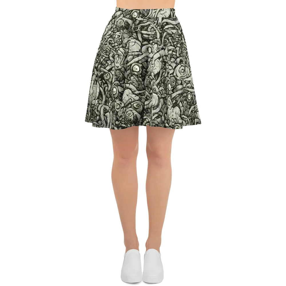 Inkwood Labyrinth on Skater Skirt — Front