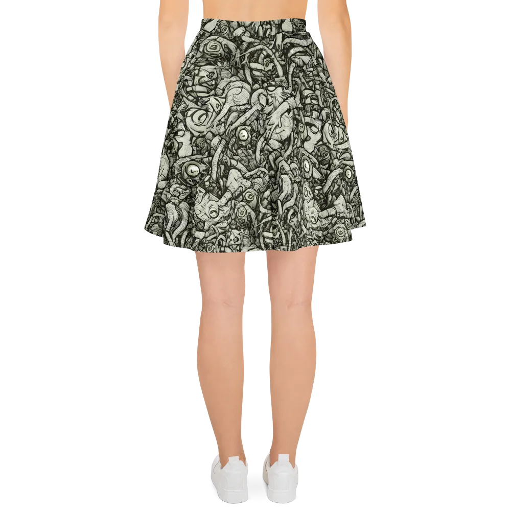 Inkwood Labyrinth on Skater Skirt — Back