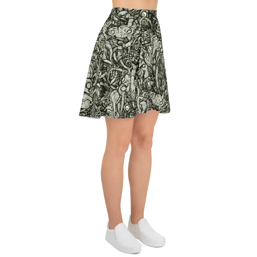 Inkwood Labyrinth on Skater Skirt — Right