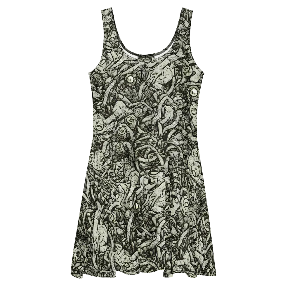 Inkwood Labyrinth on Skater Dress — Front