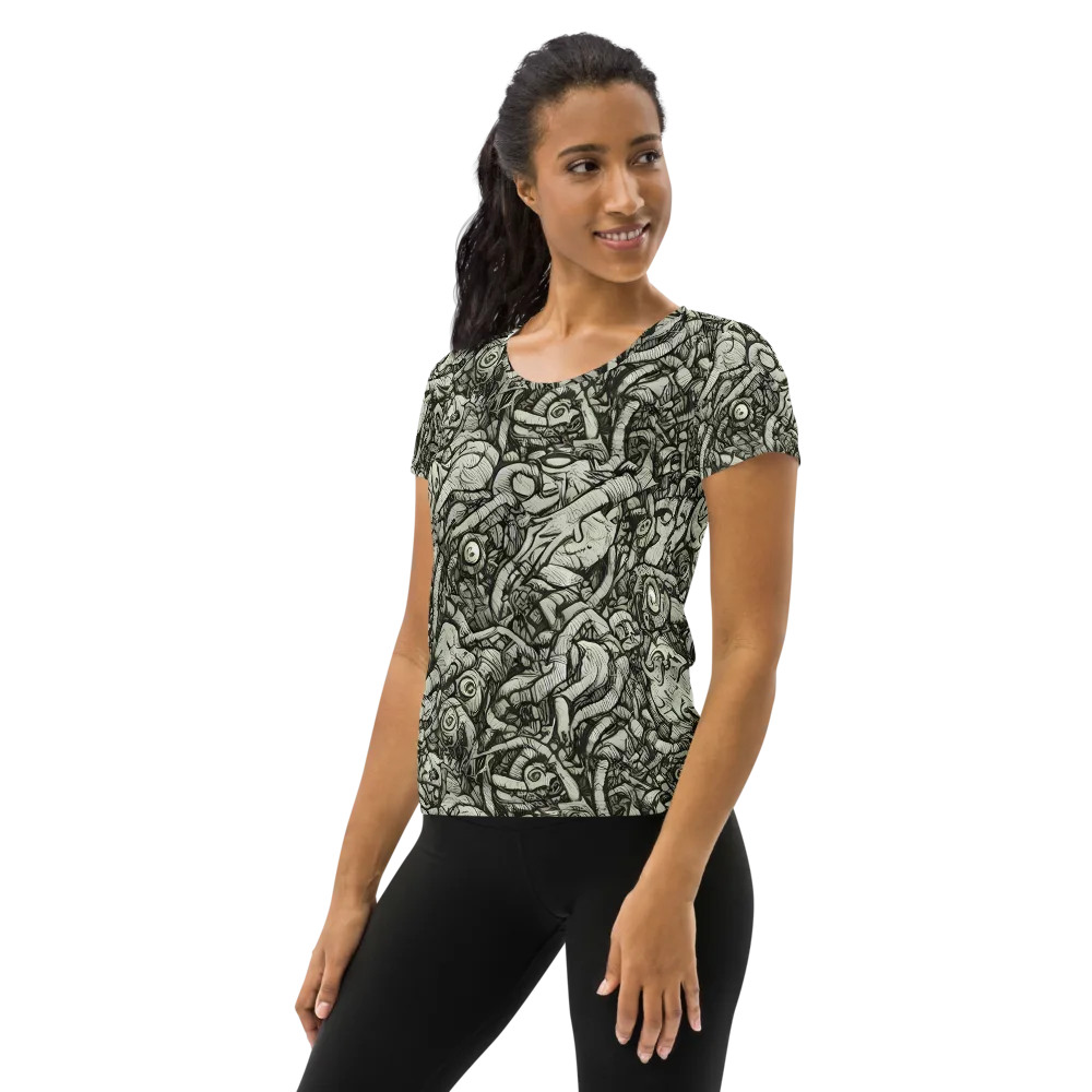 Inkwood Labyrinth on Women's Athletic T-Shirt — Left