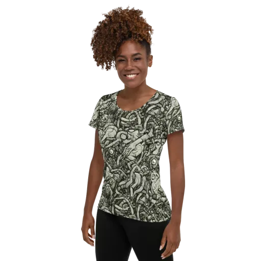 Inkwood Labyrinth on a Women's Athletic T-Shirt