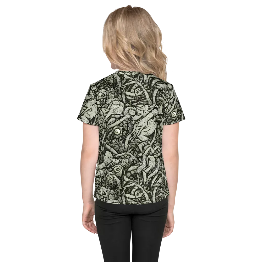 Inkwood Labyrinth on Kids Crew Neck T-Shirt — Back