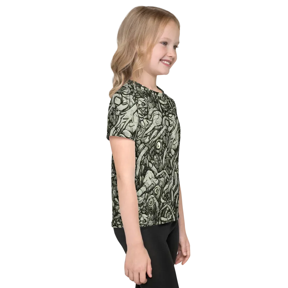 Inkwood Labyrinth on Kids Crew Neck T-Shirt — Right