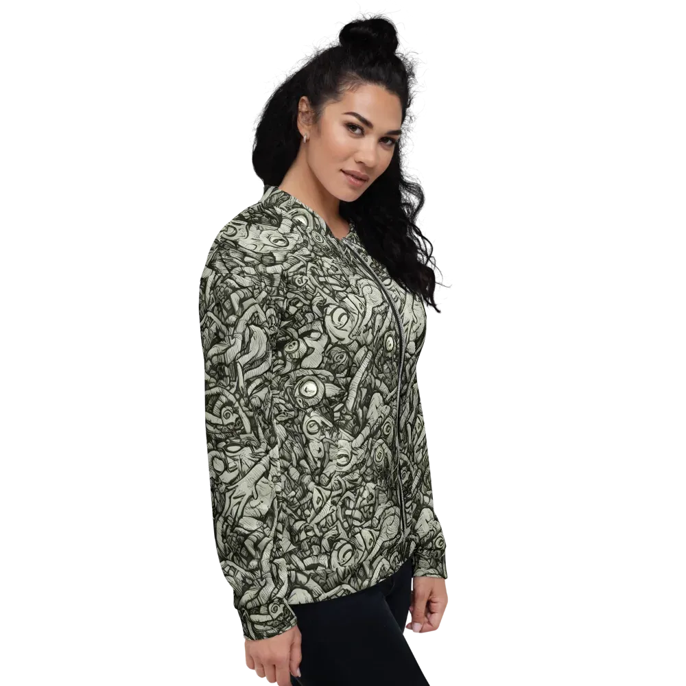 Inkwood Labyrinth on Bomber Jacket — Right