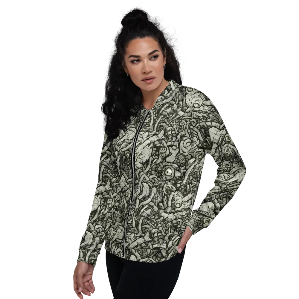 Inkwood Labyrinth on Bomber Jacket — Left