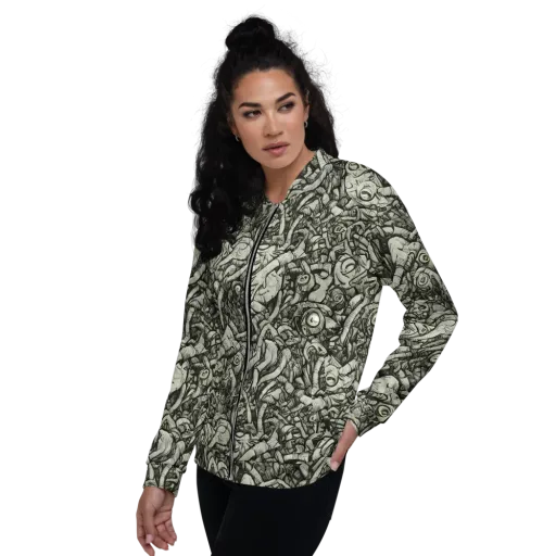 Inkwood Labyrinth on a Bomber Jacket