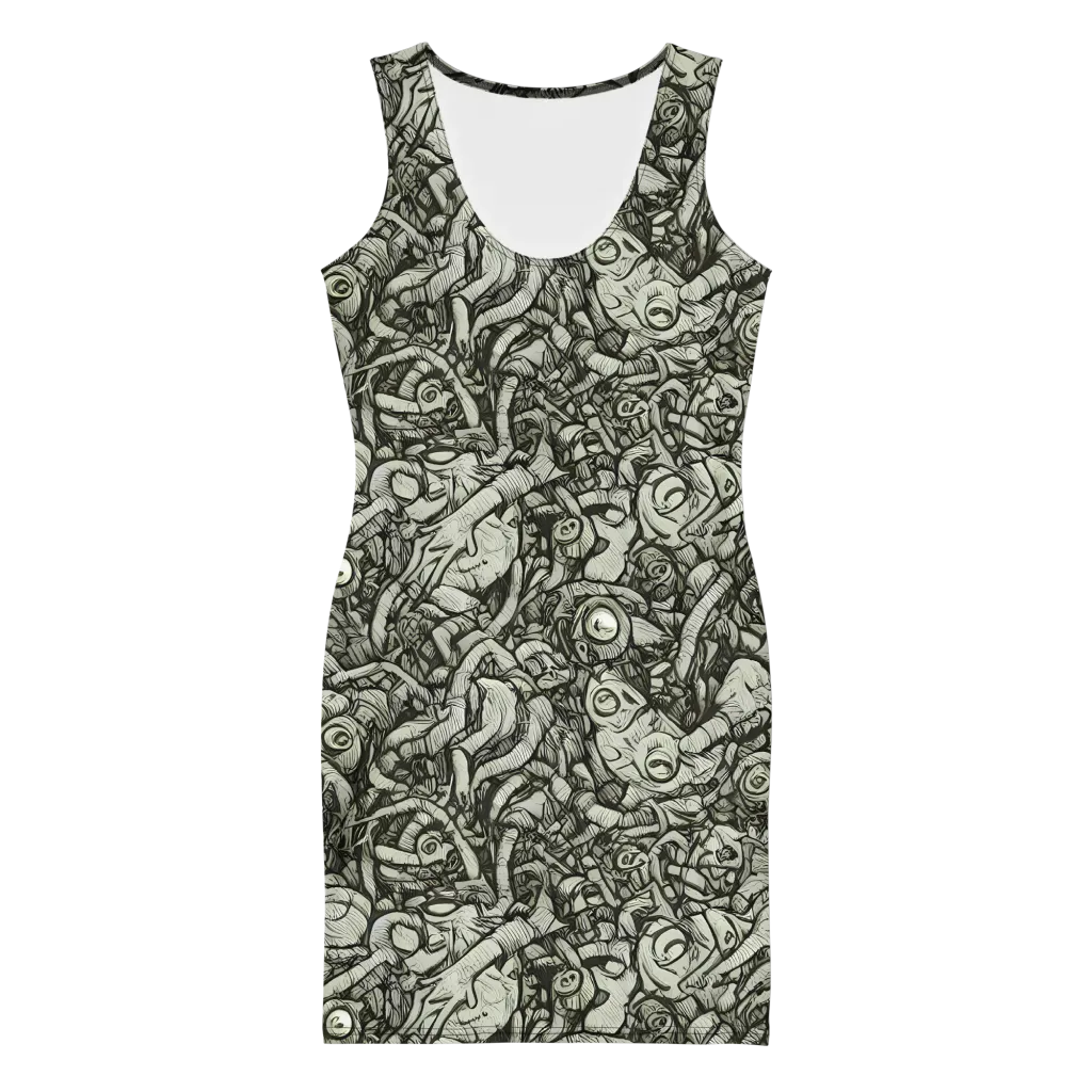 Inkwood Labyrinth on Bodycon Dress — Front