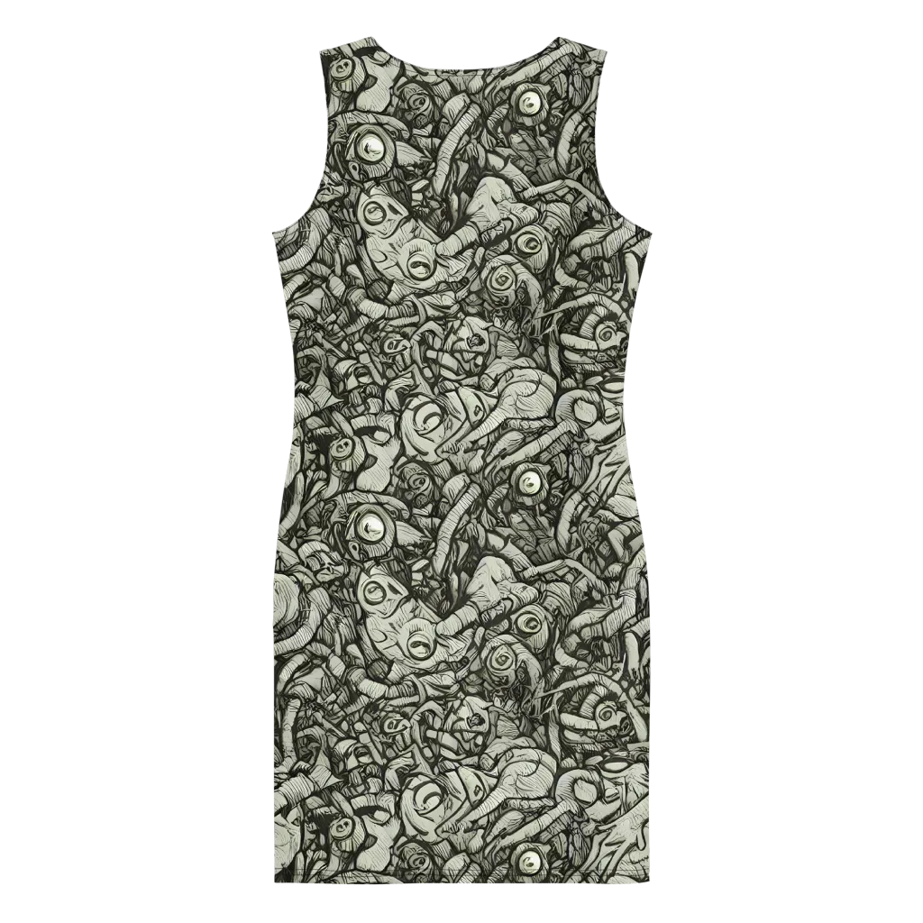 Inkwood Labyrinth on Bodycon Dress — Back