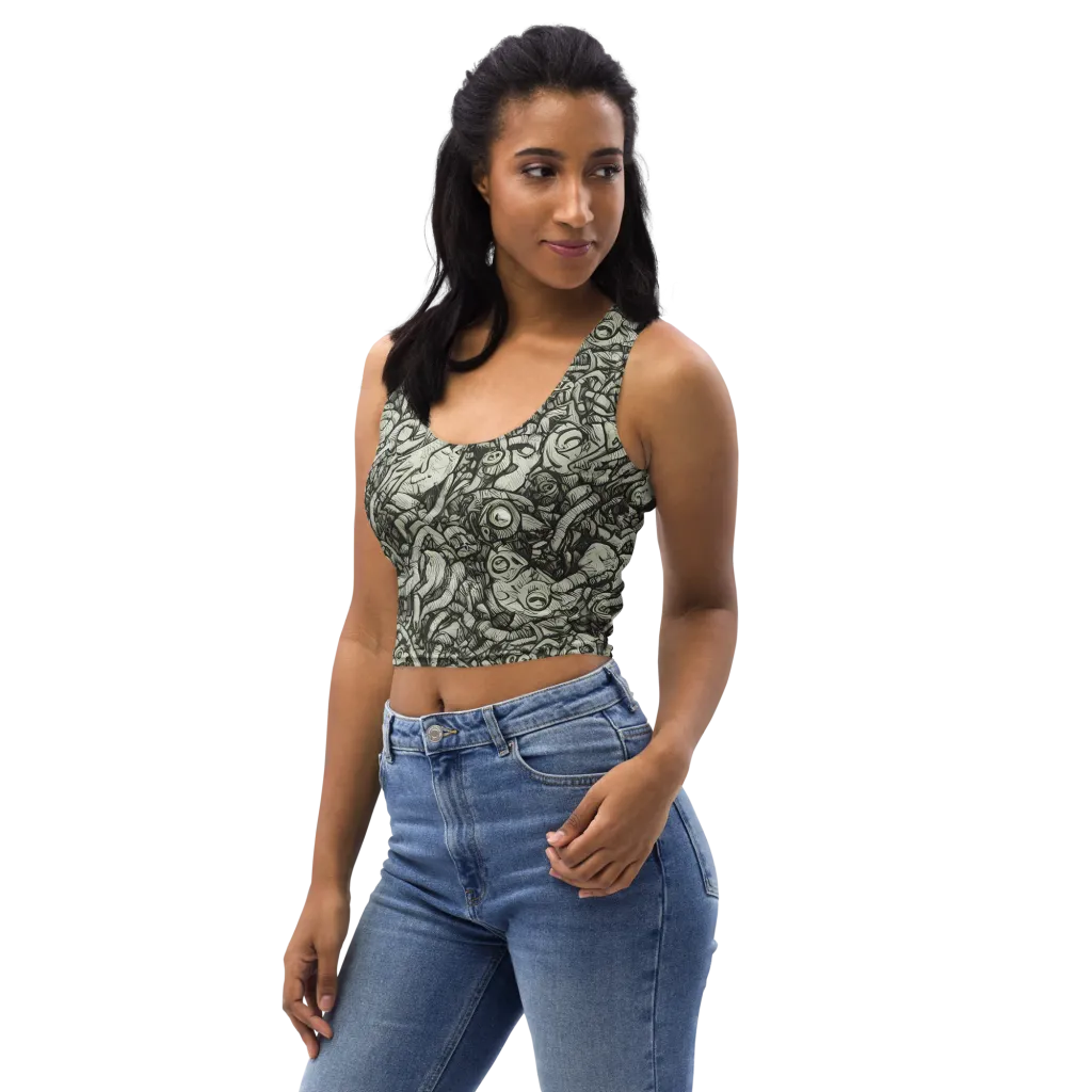 Inkwood Labyrinth on Crop Top — Left Front
