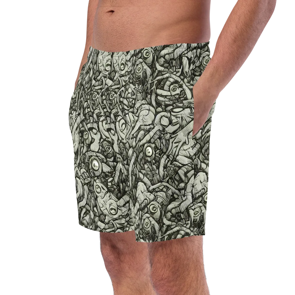 Inkwood Labyrinth on Swim Trunks — Left Front