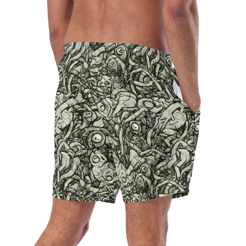 Inkwood Labyrinth on Swim Trunks — Right Back