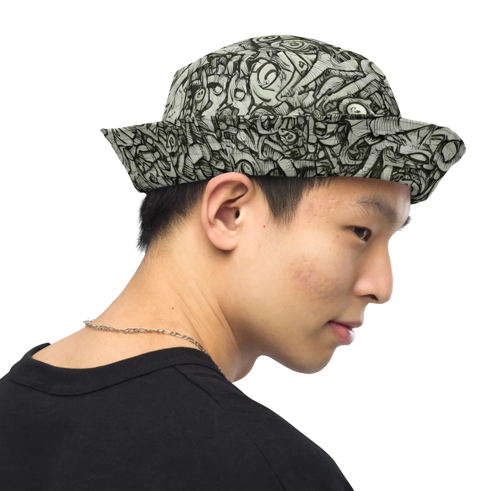 Inkwood Labyrinth on Reversible Bucket Hat — Right Outside