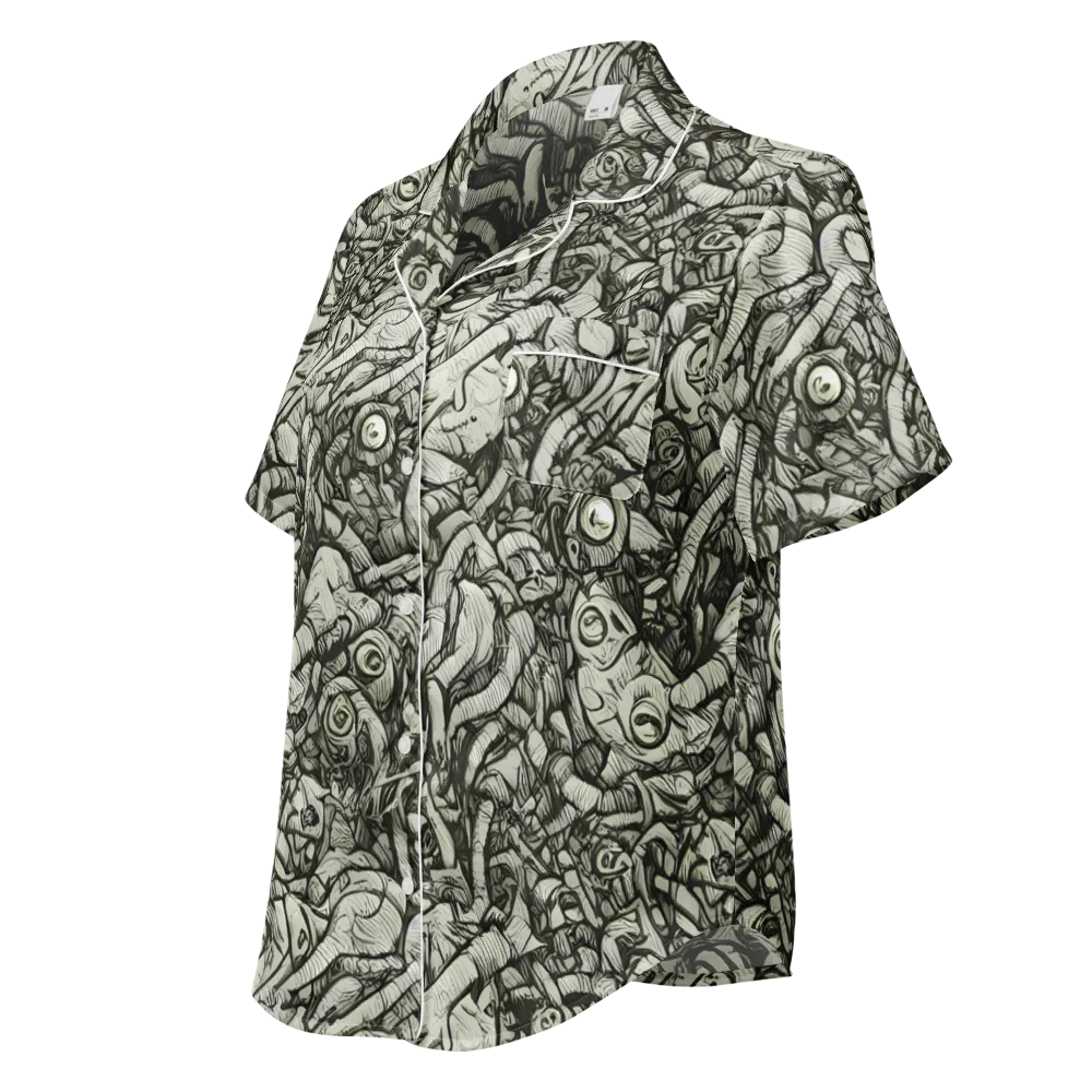 Inkwood Labyrinth on Women's Short Sleeve Pajama Top — Left Front