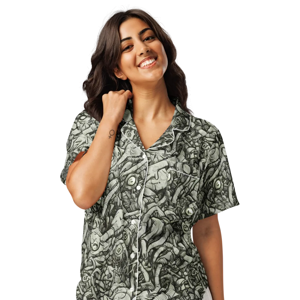 Inkwood Labyrinth on Women's Short Sleeve Pajama Top — Front