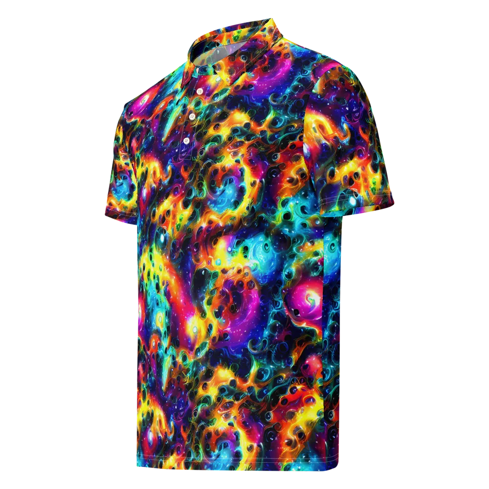 The Chromatic Tide on Men's Slim Fit Polo Shirt — Left Front