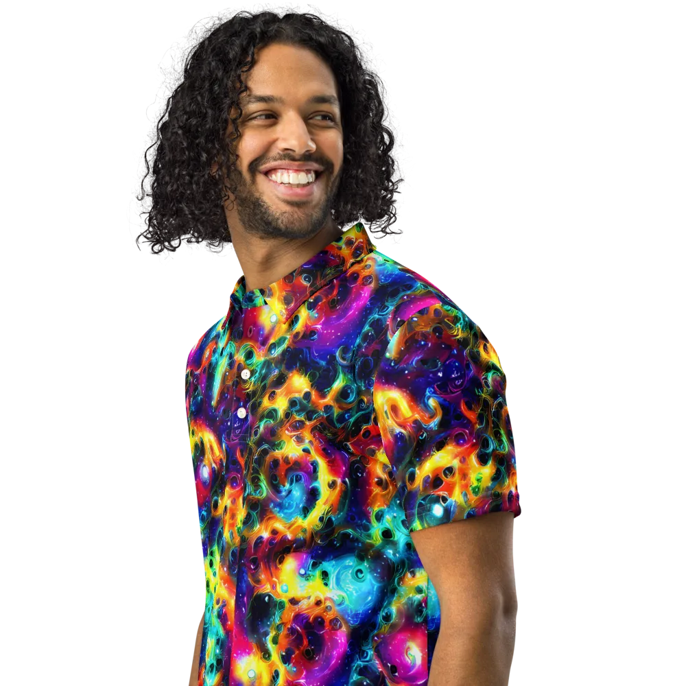 The Chromatic Tide on Men's Slim Fit Polo Shirt — Left Front