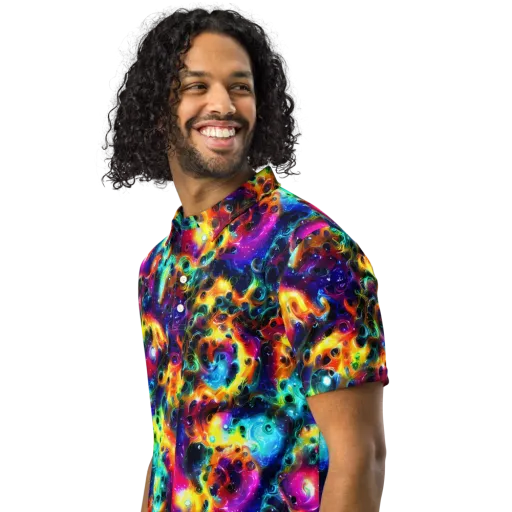 The Chromatic Tide on a Men's Slim Fit Polo Shirt