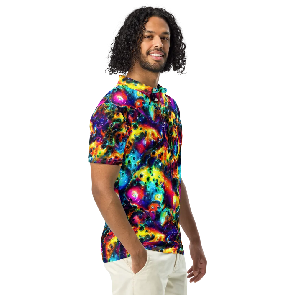 The Chromatic Tide on Men's Slim Fit Polo Shirt — Right Front