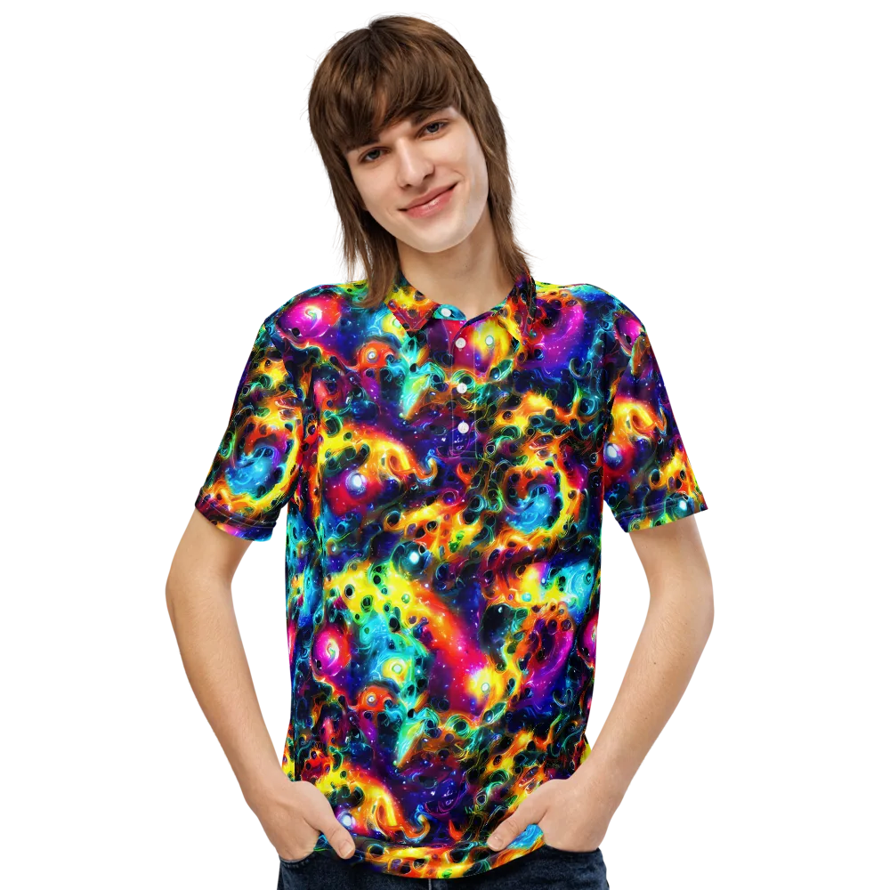 The Chromatic Tide on Men's Slim Fit Polo Shirt — Front