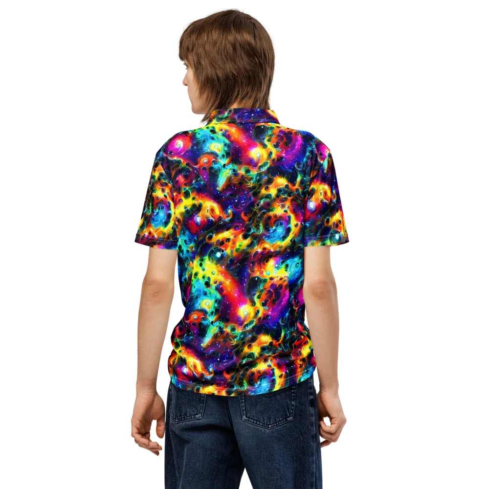 The Chromatic Tide on Men's Slim Fit Polo Shirt — Back