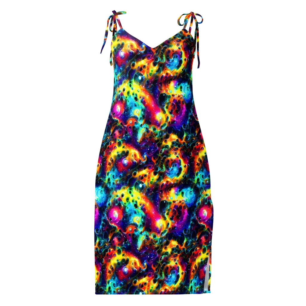 The Chromatic Tide on Slip Dress — Front