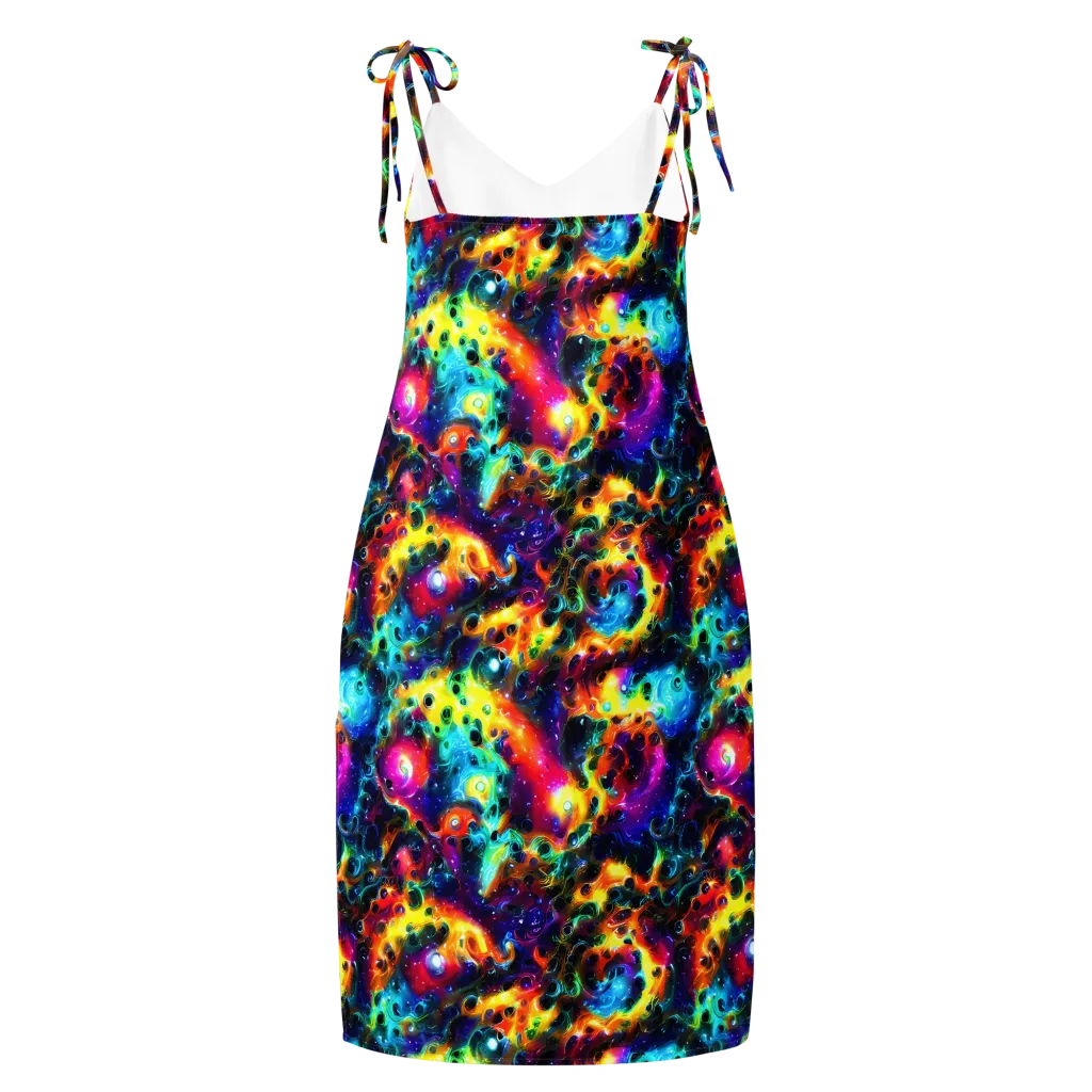 The Chromatic Tide on Slip Dress — Back