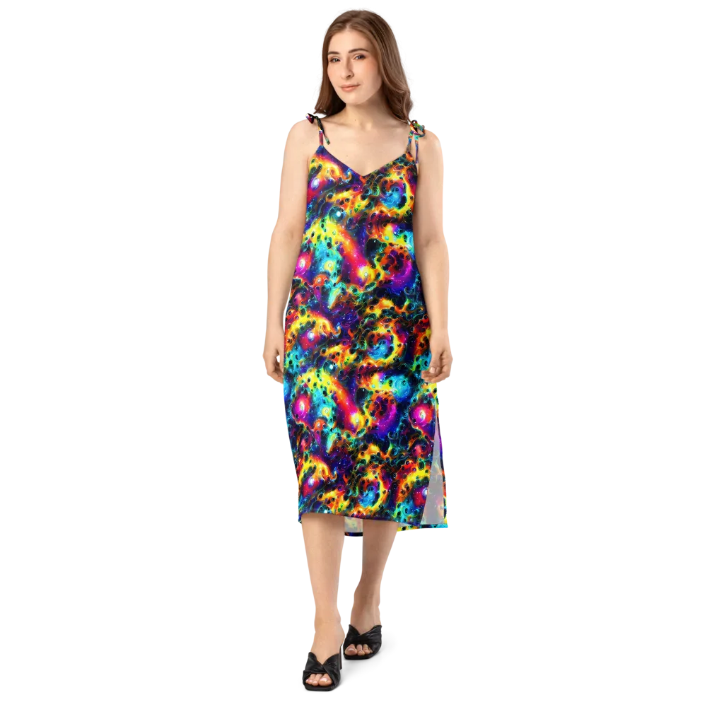 The Chromatic Tide on Slip Dress — Front