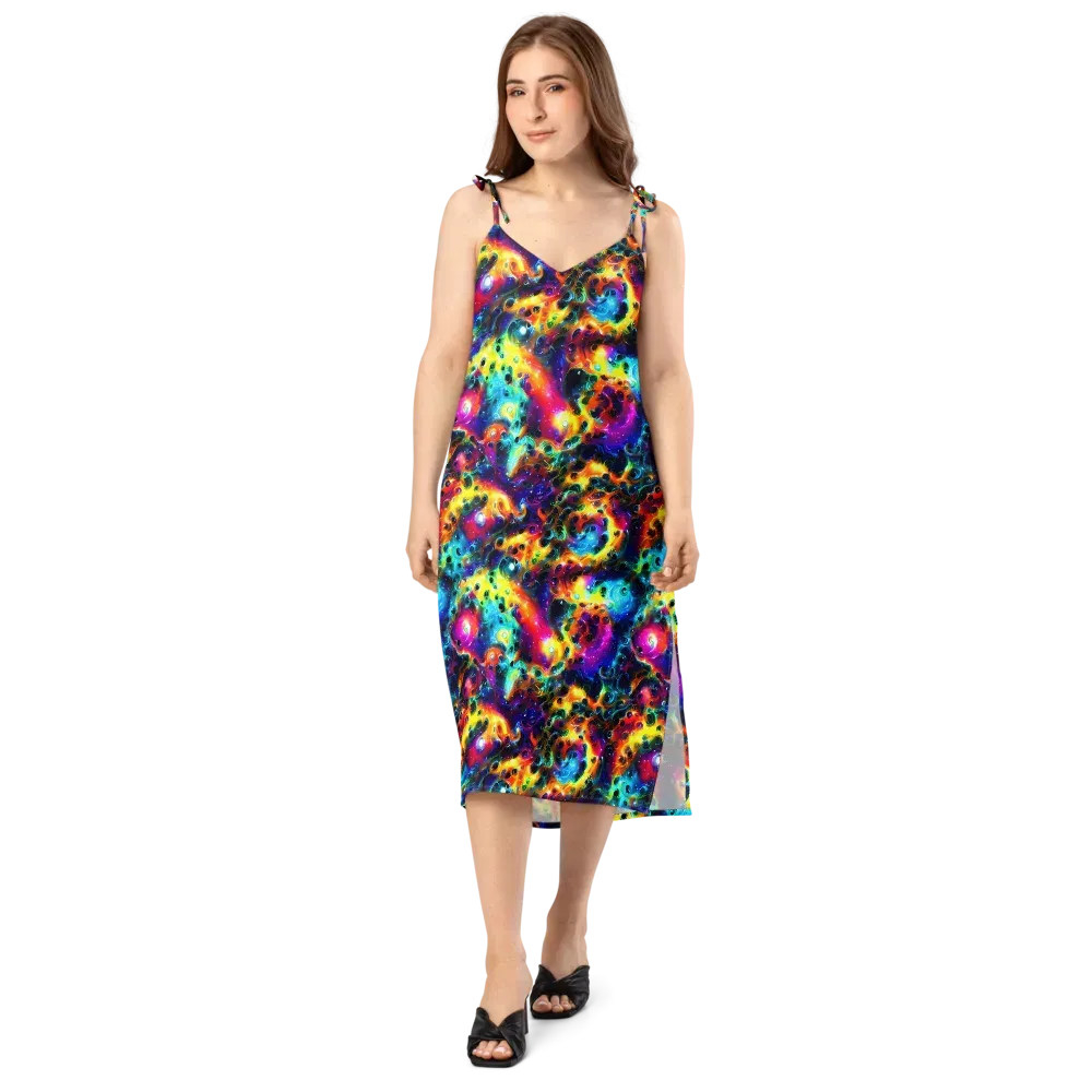 The Chromatic Tide on Slip Dress — Front