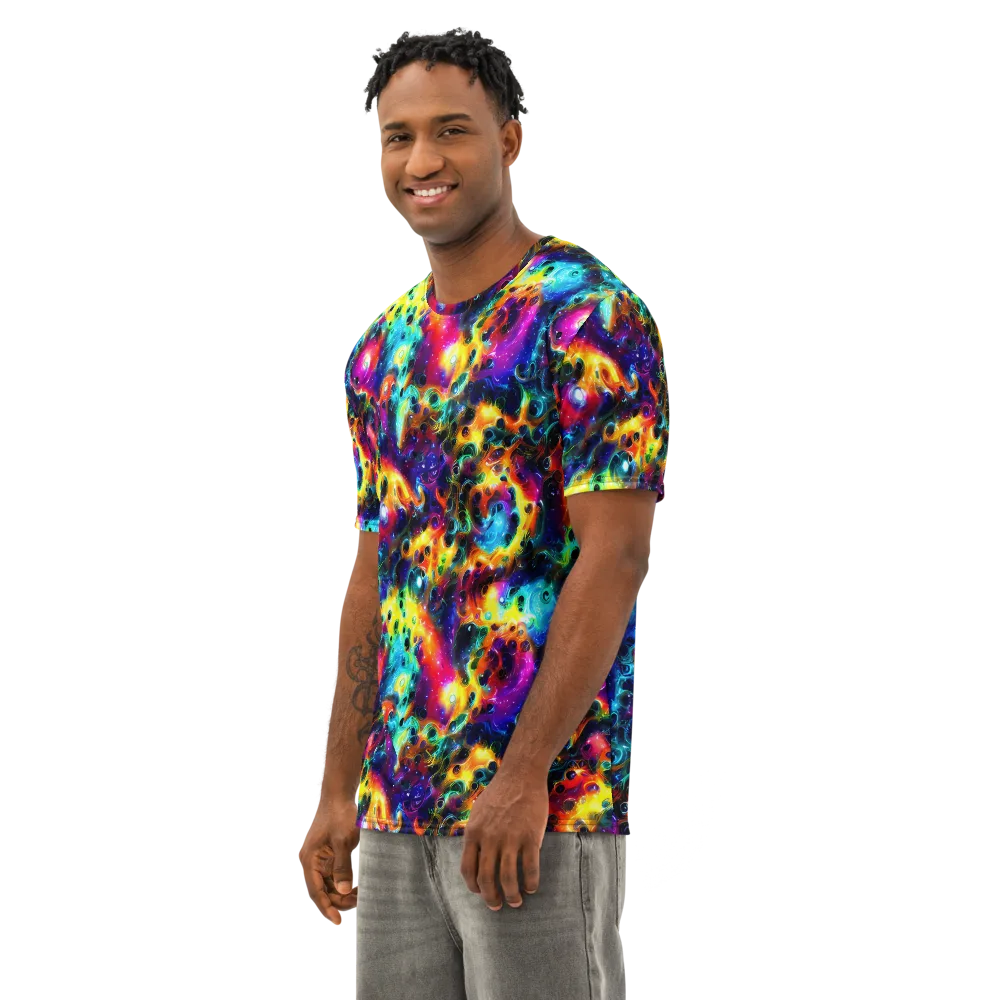 The Chromatic Tide on Men's Cotton Crew Neck T-Shirt — Left Front