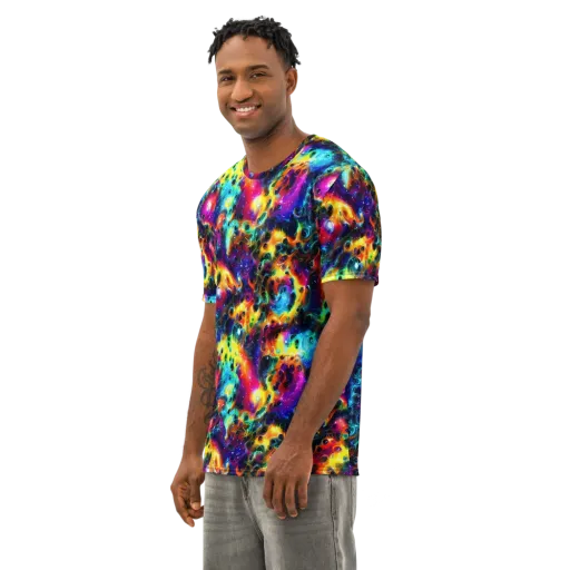 The Chromatic Tide on a Men's Cotton Crew Neck T-Shirt