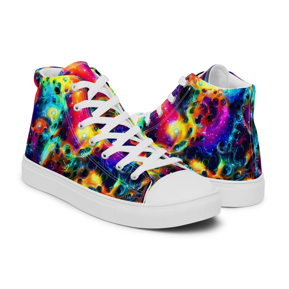 The Chromatic Tide on Men's High Top Canvas Shoes — Right