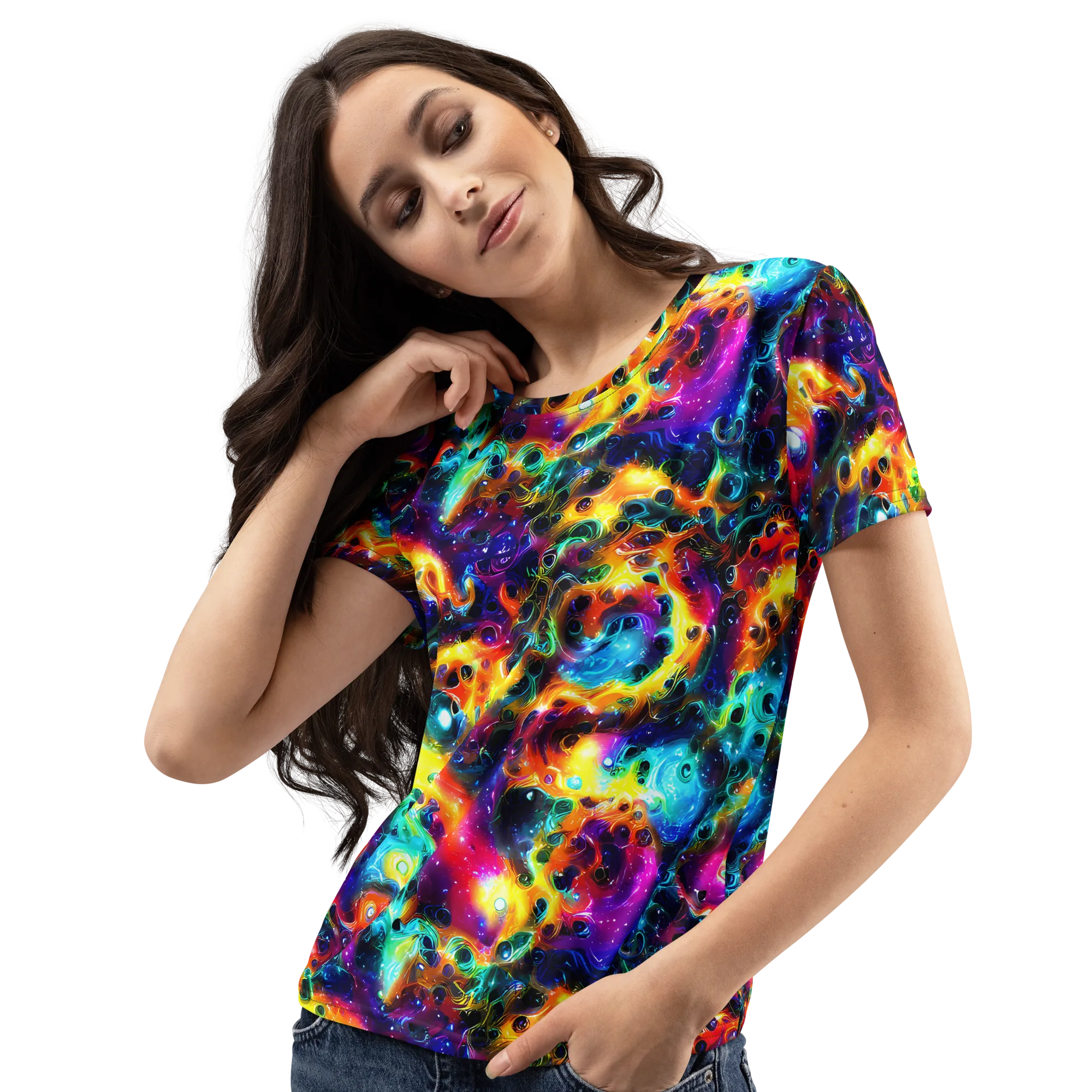 The Chromatic Tide on Women's Crew Neck T-Shirt — Left Front