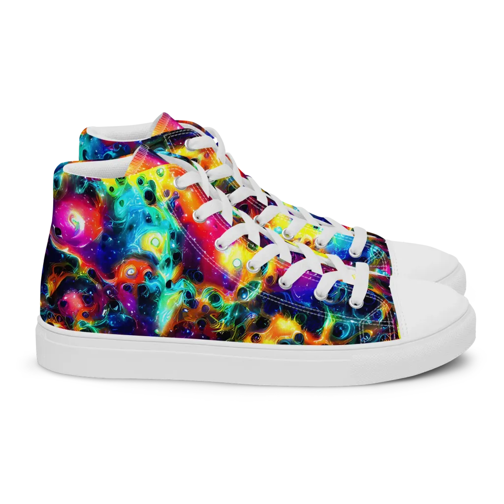 The Chromatic Tide on Women's High Top Canvas Shoes — Right