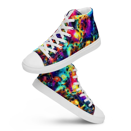 The Chromatic Tide on a Women's High Top Canvas Shoes