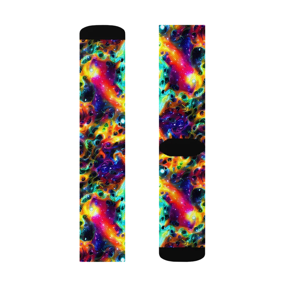 The Chromatic Tide on Socks — Left Sock