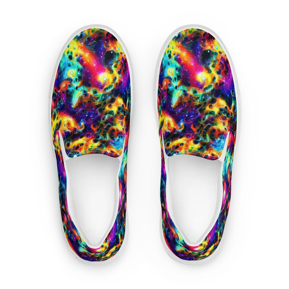 The Chromatic Tide on Women's Slip-On Canvas Shoes — Front