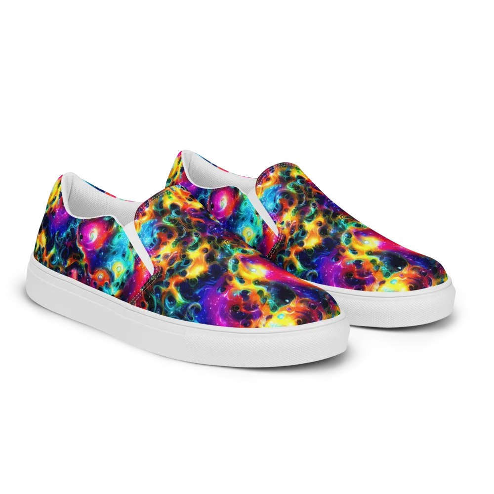 The Chromatic Tide on Women's Slip-On Canvas Shoes — Right Front