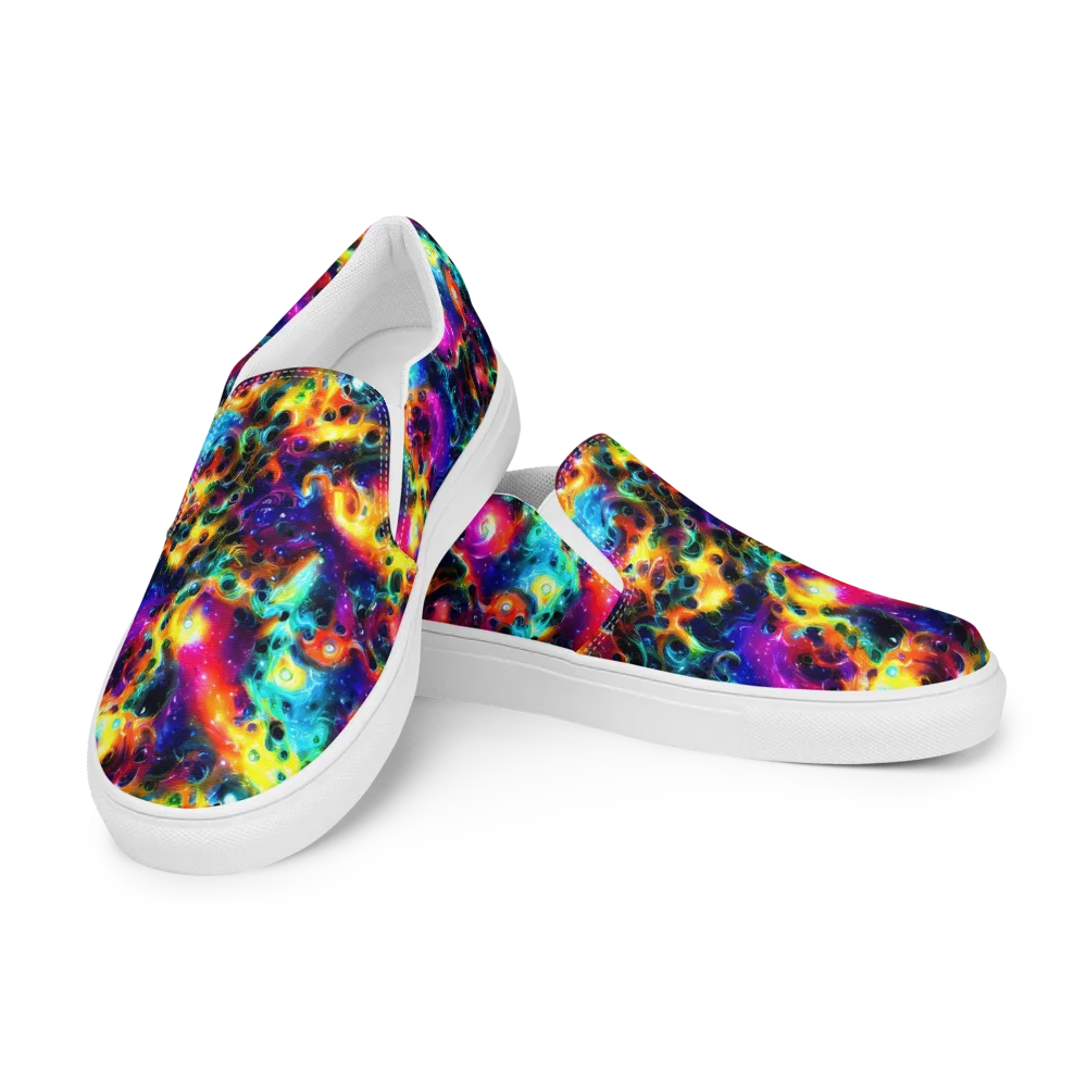 The Chromatic Tide on Women's Slip-On Canvas Shoes — Left Front