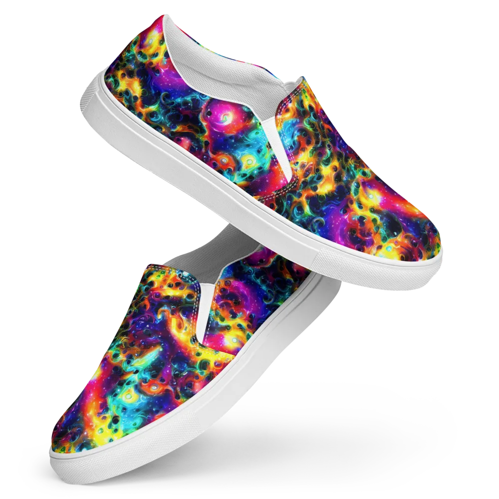 The Chromatic Tide on Women's Slip-On Canvas Shoes — Front