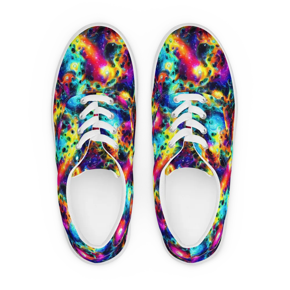 The Chromatic Tide on Men's Lace-Up Canvas Shoes — Front