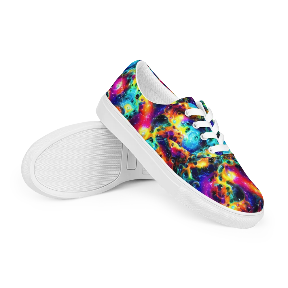 The Chromatic Tide on Men's Lace-Up Canvas Shoes — Right Front