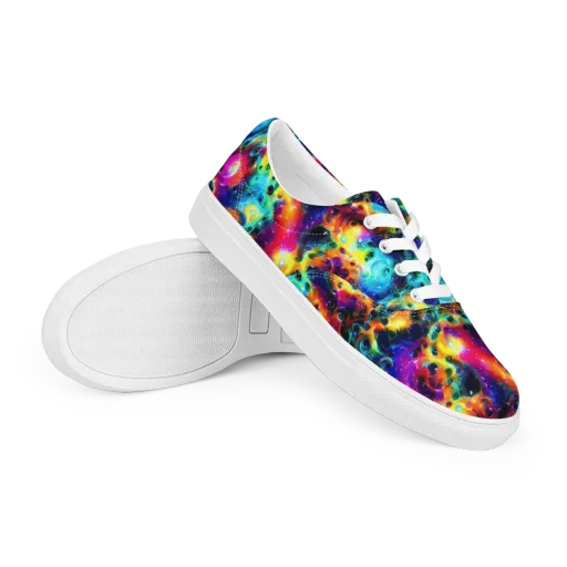 The Chromatic Tide on a Men's Lace-Up Canvas Shoes