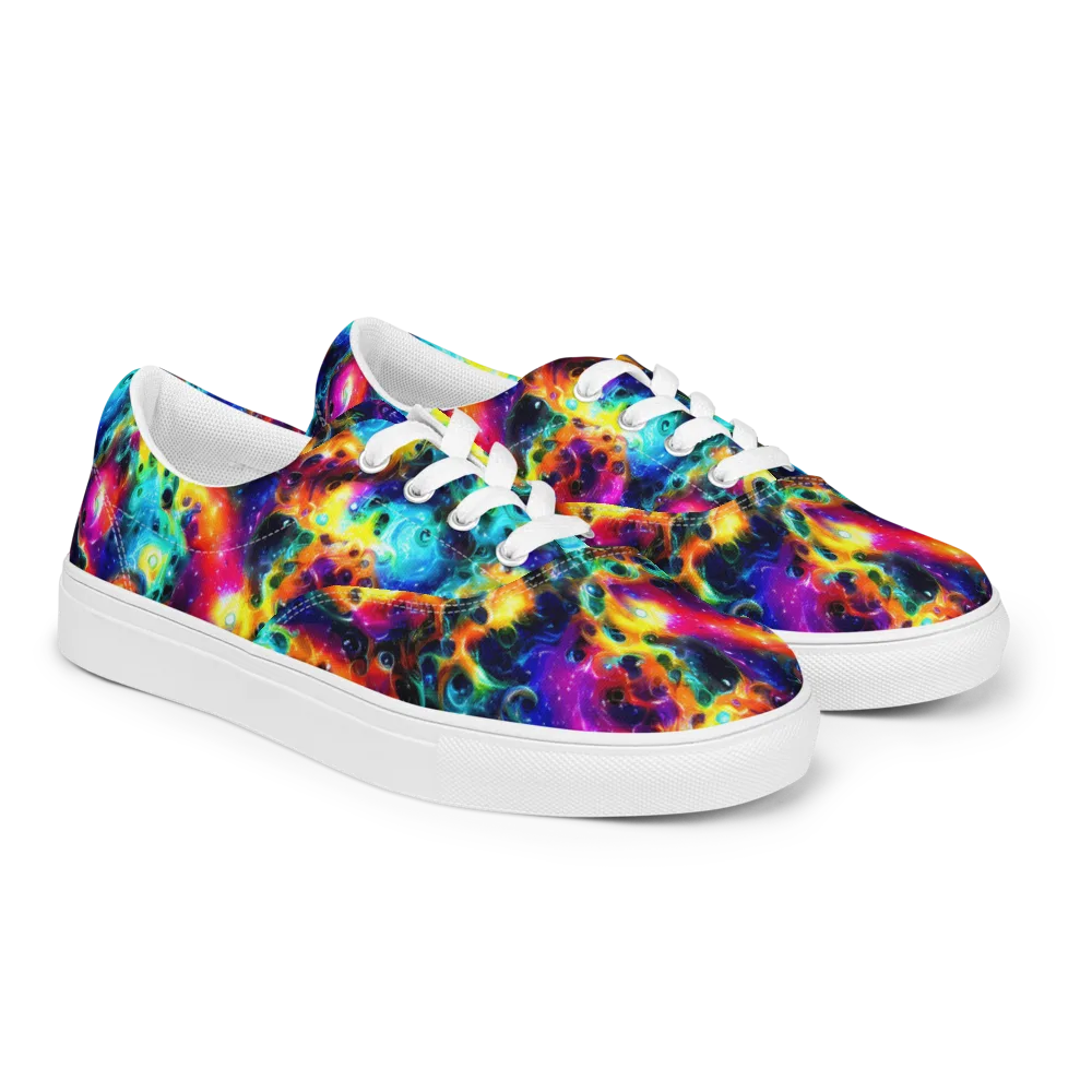 The Chromatic Tide on Men's Lace-Up Canvas Shoes — Right Front