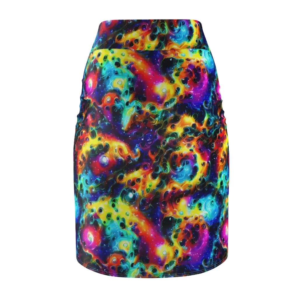 The Chromatic Tide on Pencil Skirt — Back