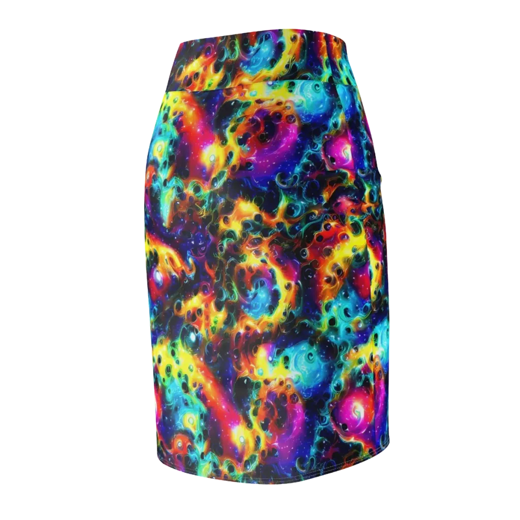 The Chromatic Tide on Pencil Skirt — Back Side